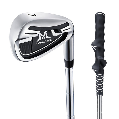 grey 7 iron golf swing trainer for adult beginners with ergonomic grip