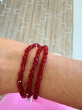 Beaded Maroon Bracelets (3)