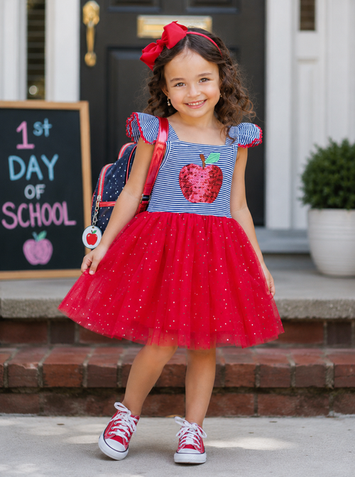 A+ Attire Apple Sparkle Tutu Dress