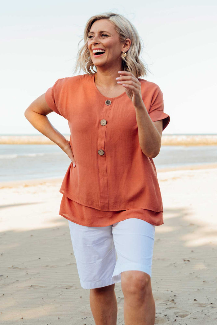 Abilene Rust Button Top,Lifestyle