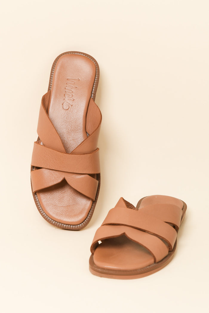 Adelaide Brandy Leather Slide