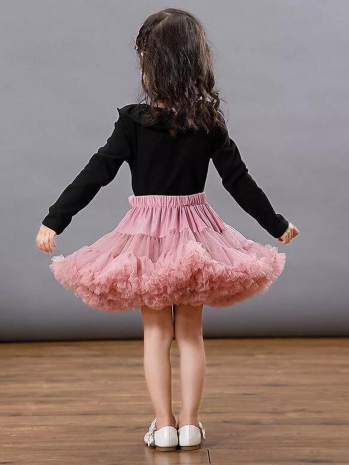 Adorable Fluffy Tulle Tutu Skirt with Satin Bow Mia Belle Girls