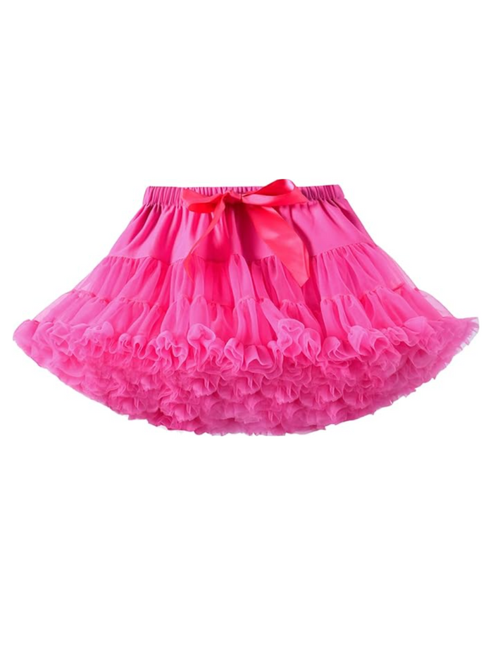 Adorable Fluffy Tulle Tutu Skirt with Satin Bow Mia Belle Girls
