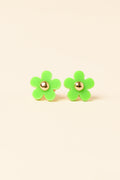 Aileen Green Flower Stud Earrings