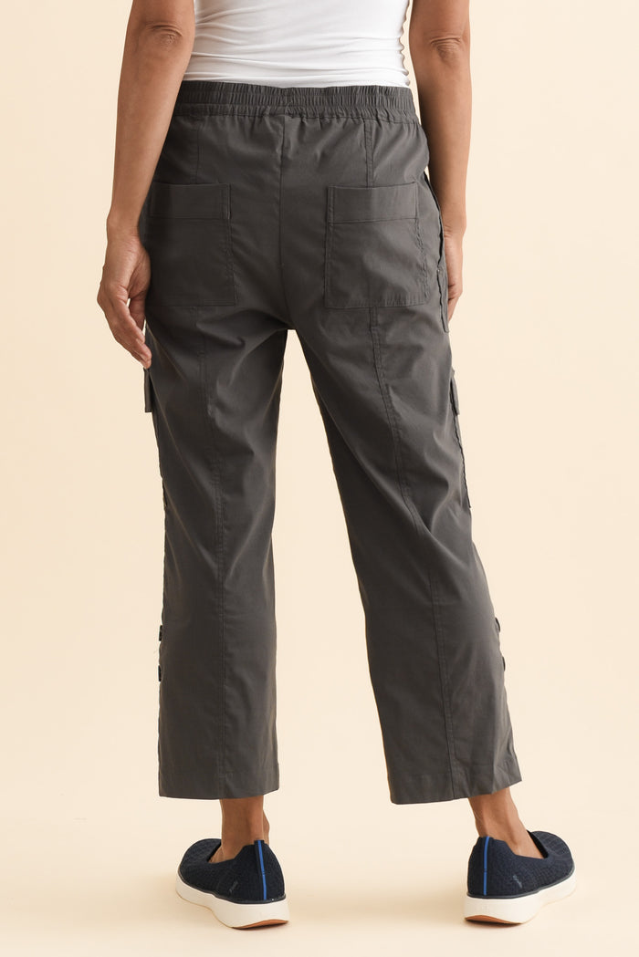 Air-Lite Charcoal Stretch Cargo Pants,Brunette model,alt text|model:Cara
