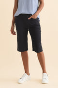 Air-Lite Navy Stretch Pocket Shorts,Brunette model,alt text|model:Brontie