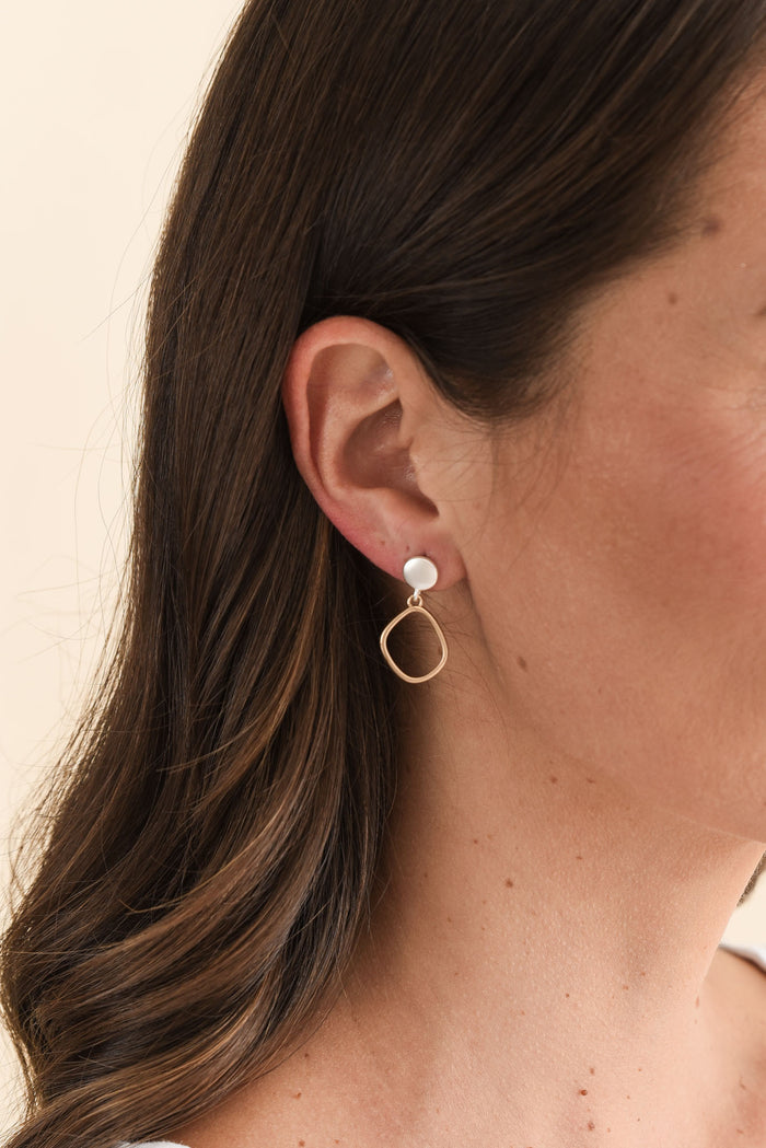 Airene Gold Geo Pendant Earrings
