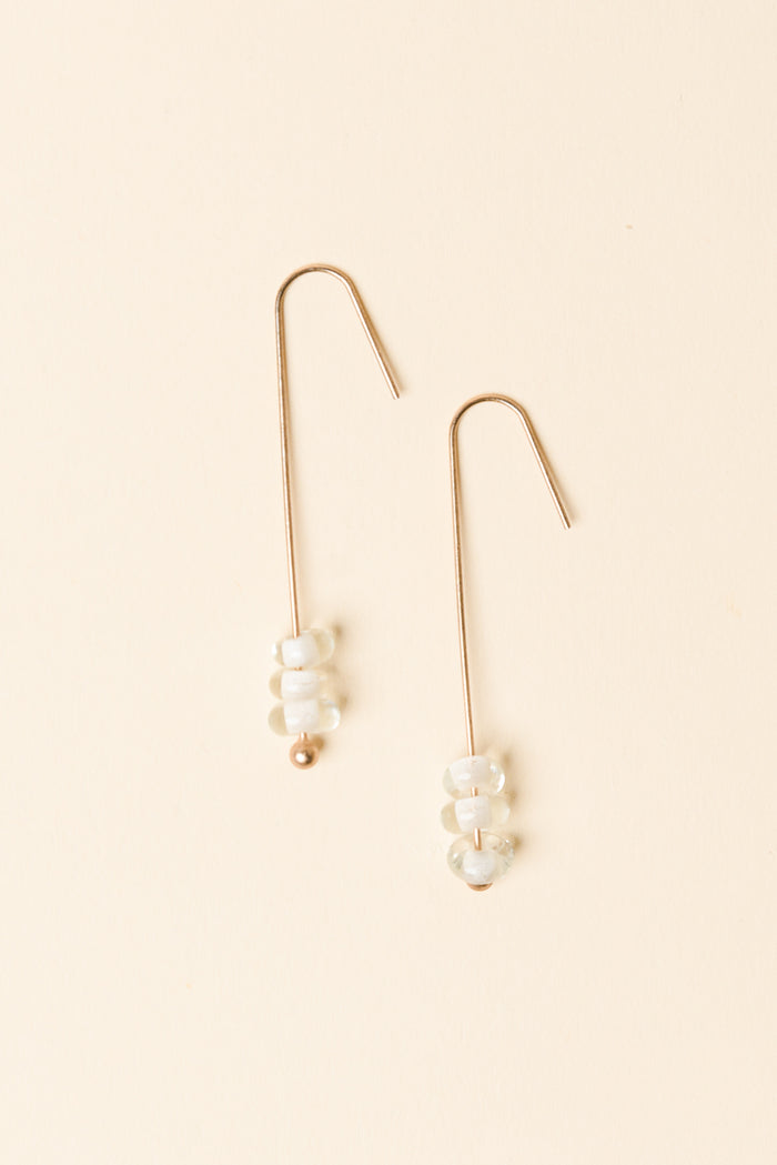 Akayla Gold Glass Beaded Hook Earrings