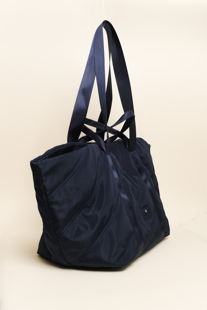 Aleana Navy Quilted Tote Bag