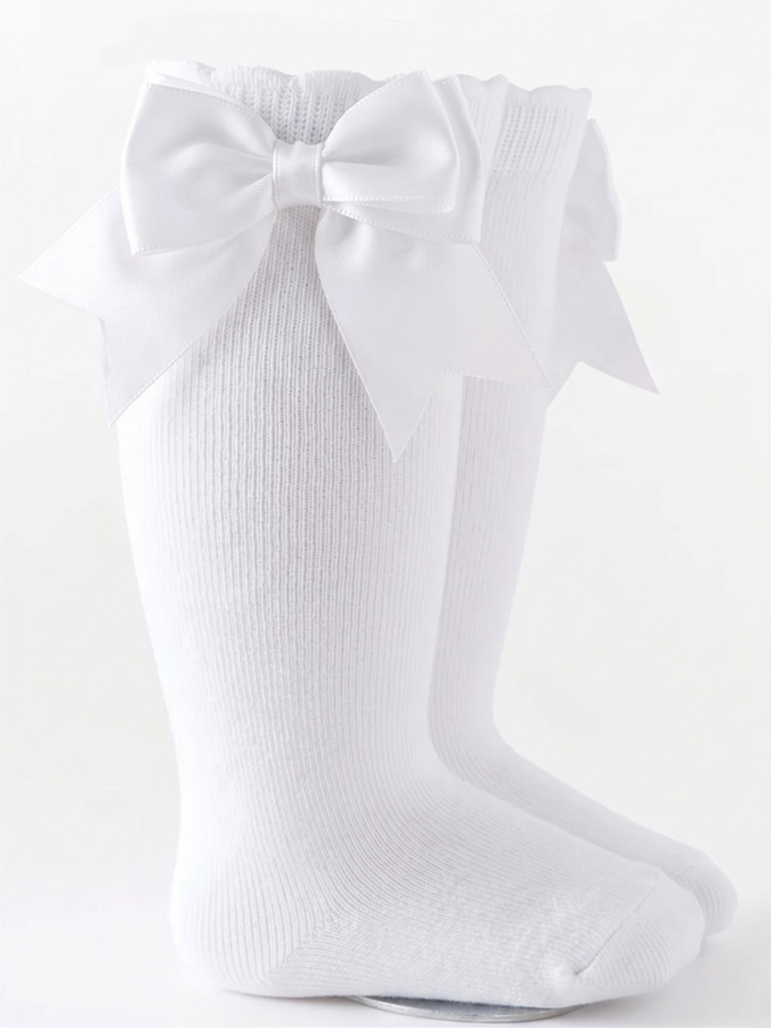 All Dolled Up Silky Bow Knee-High Socks