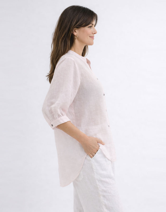 Allegra Linen Shirt - Ballet Pink