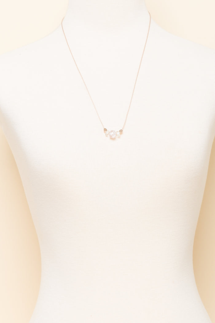 Almia Pink Dot Glass Beaded Necklace