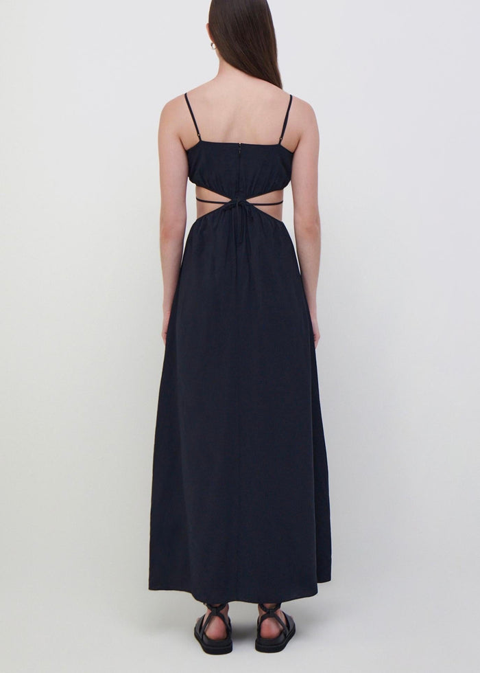 Amora Strappy Detail Maxi Dress (Black)