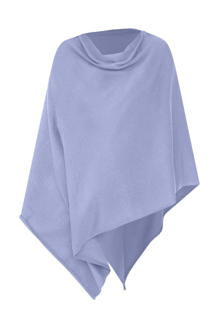 Amy Blue Wool Blend Poncho,ghost-mani