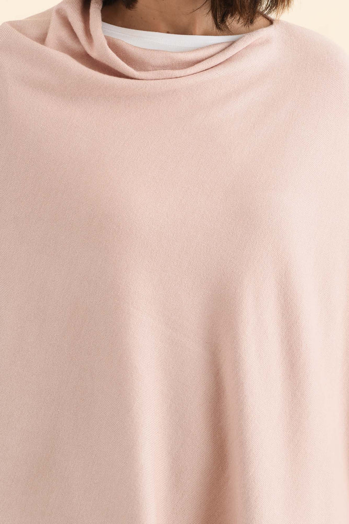 Amy Dusty Pink Wool Blend Poncho