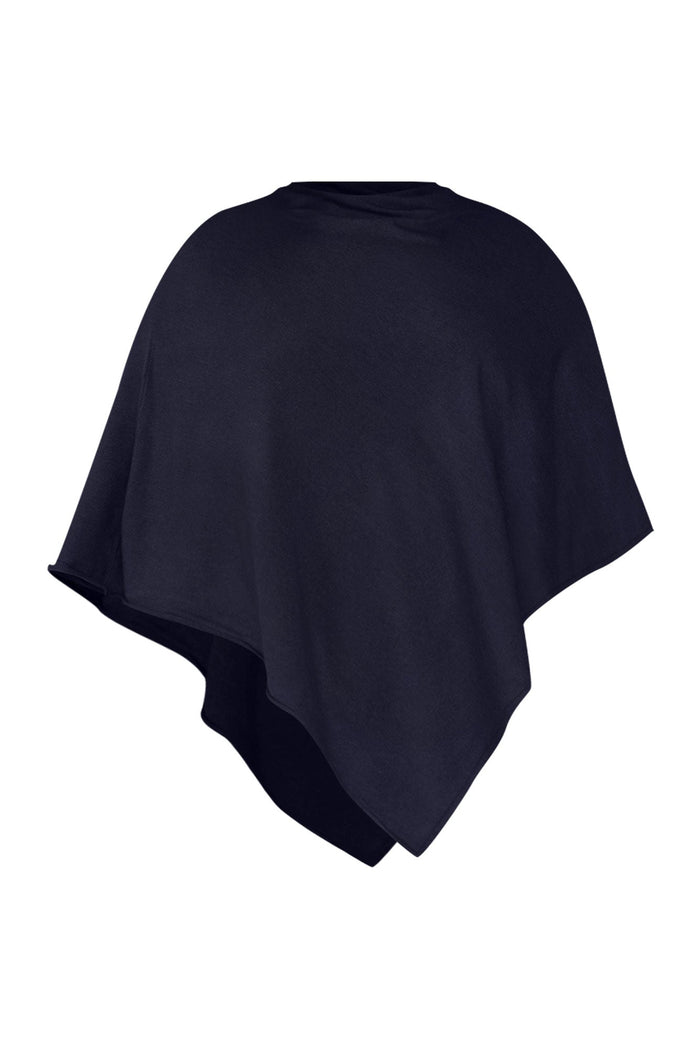 Amy Midnight Blue Wool Blend Poncho,ghost-mani