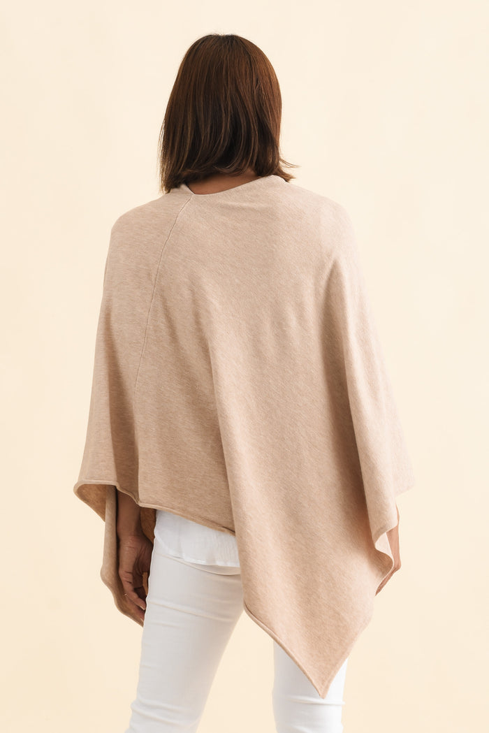 Amy Oat Wool Blend Poncho