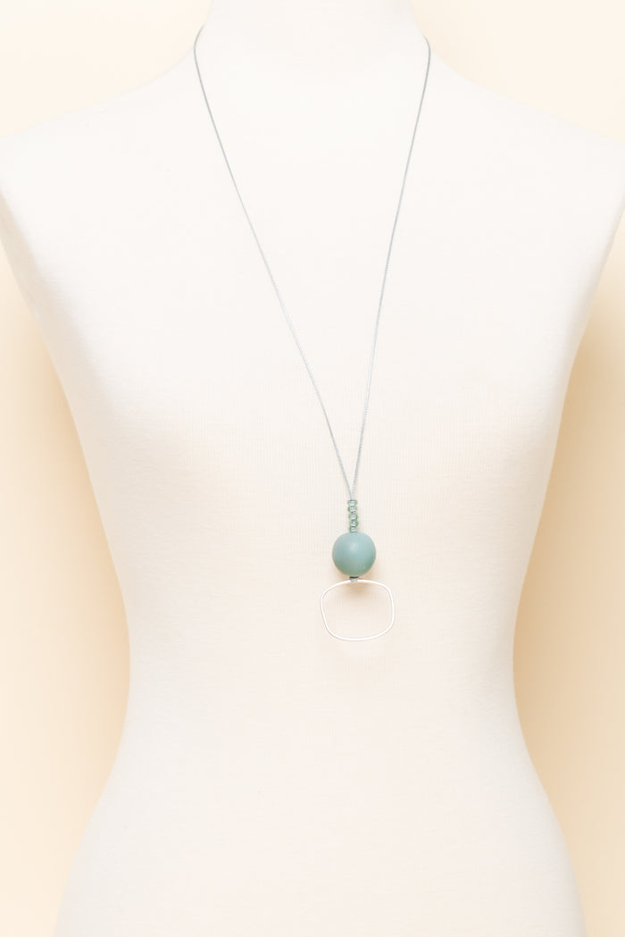 Aneth Sage Beaded Pendant Necklace