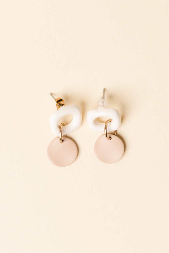 Angie White Drop Earrings
