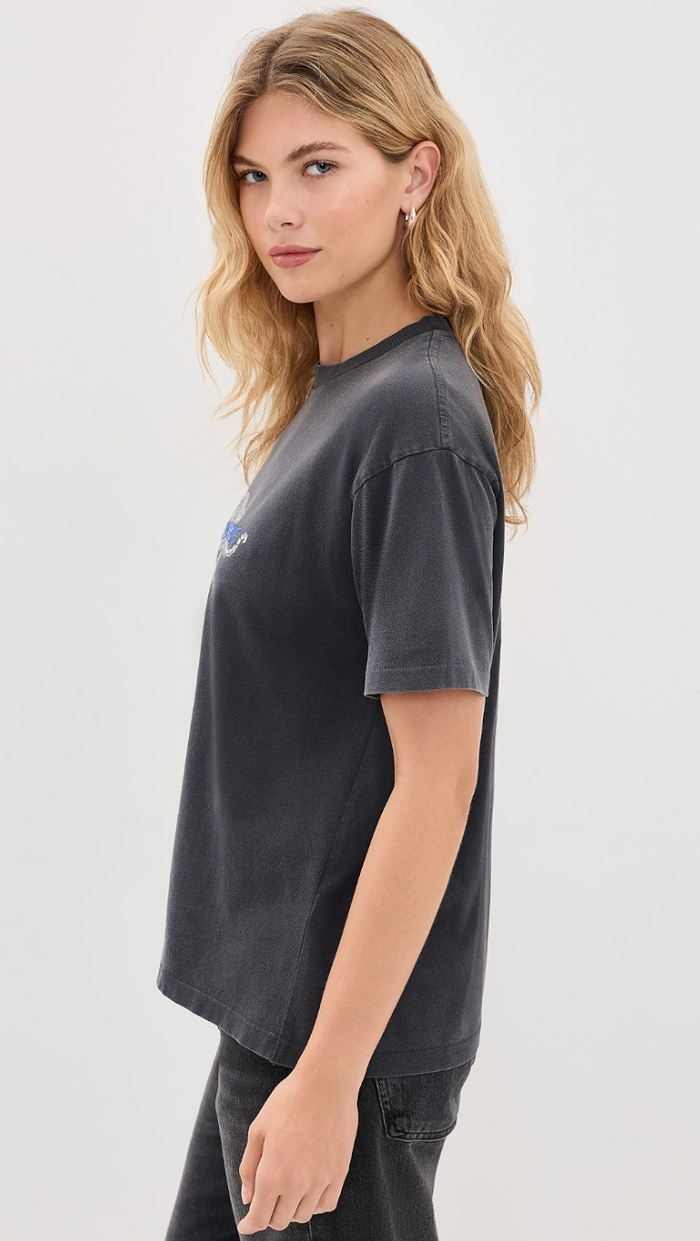 Anine Bing Cade Tee Leopard - Washed Black