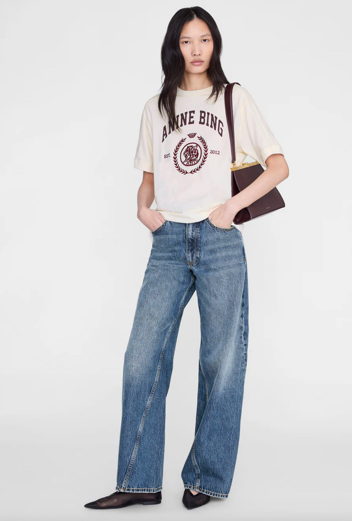 Anine Bing Jaylin Tee Collegiate - Cream
