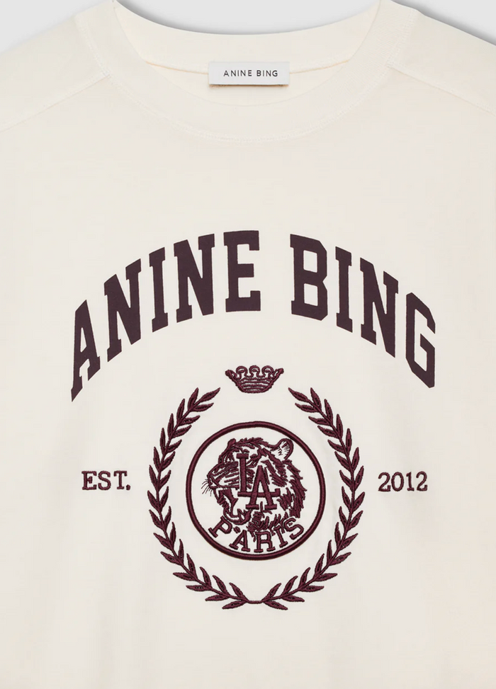 Anine Bing Jaylin Tee Collegiate - Cream