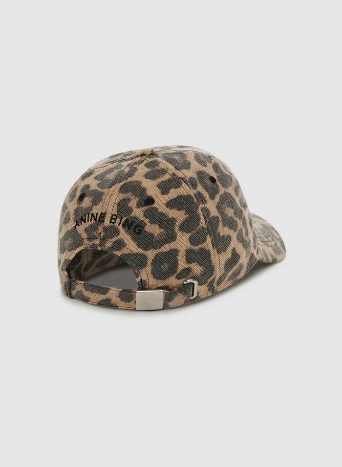 Anine Bing Jeremy Baseball Cap - Black and Brown Leopard