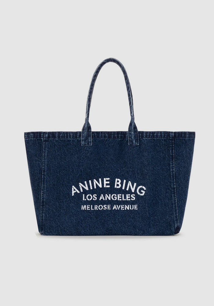 Anine Bing Leo Denim Tote - Ink Blue