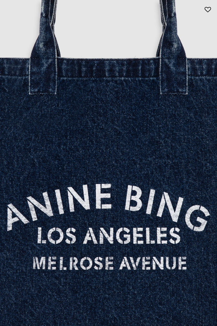 Anine Bing Leo Denim Tote - Ink Blue