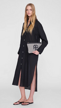 Anine Bing Lili Pouch - White and Black Stripe