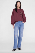 Anine Bing Miles Sweatshirt Letterman - Fig