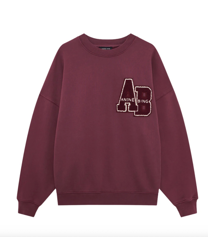Anine Bing Miles Sweatshirt Letterman - Fig