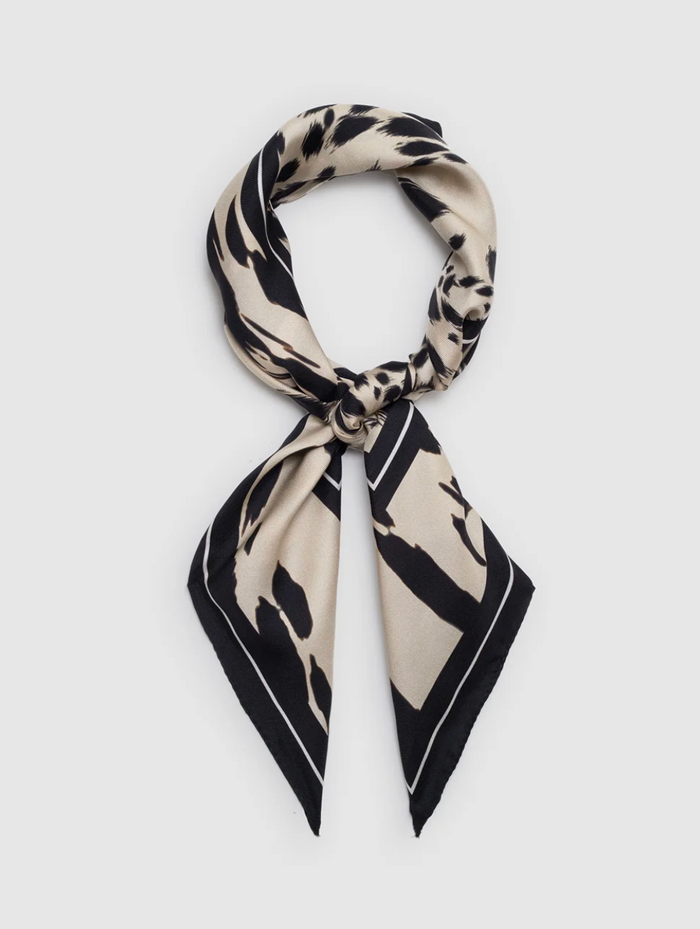 Anine Bing York Scarf Leopard - Pearl White