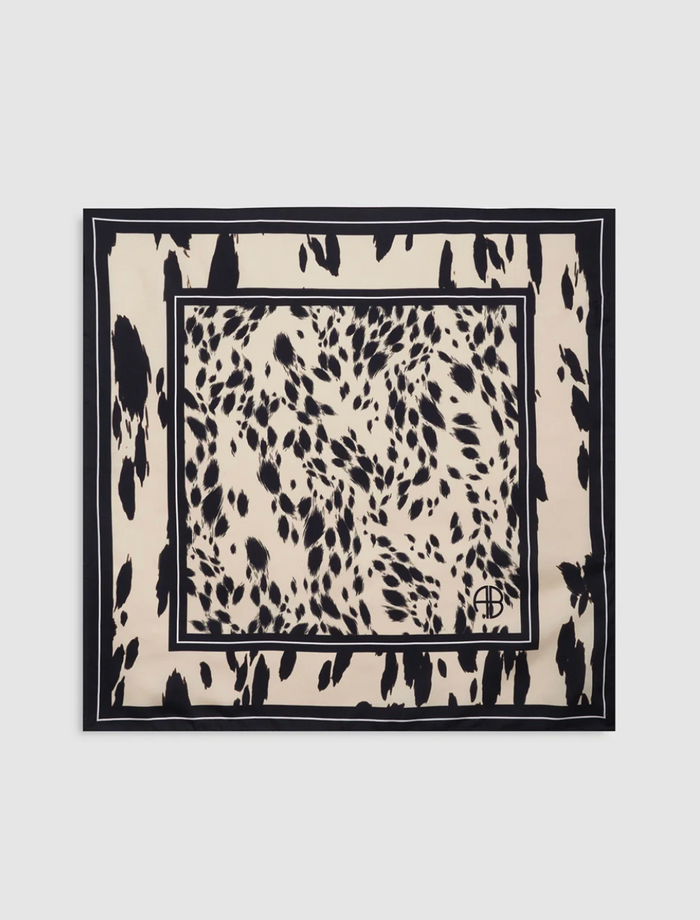 Anine Bing York Scarf Leopard - Pearl White