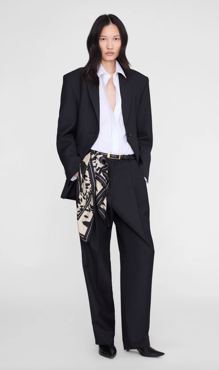 Anine Bing York Scarf Leopard - Pearl White