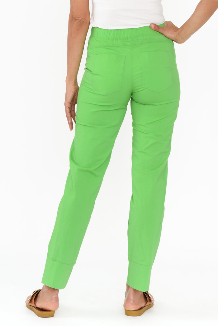 Ashton Green Cotton Stretch Pants,Brunette model,alt text|model:Cara