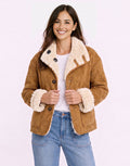 Aspen Reversible Jacket - Camel/Ecru