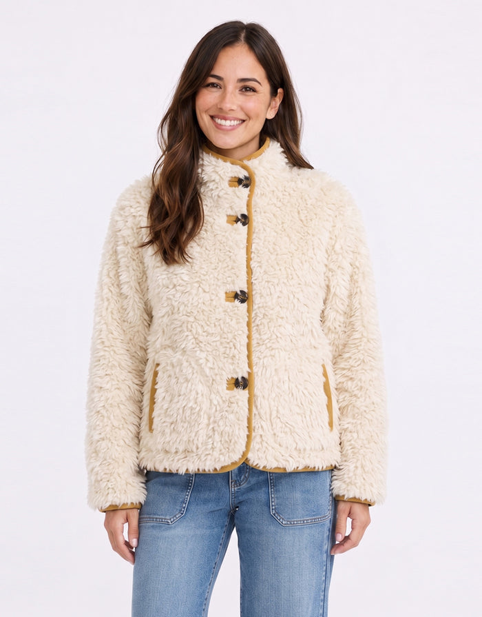 Aspen Reversible Jacket - Camel/Ecru