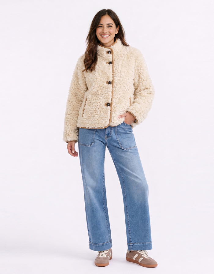 Aspen Reversible Jacket - Camel/Ecru