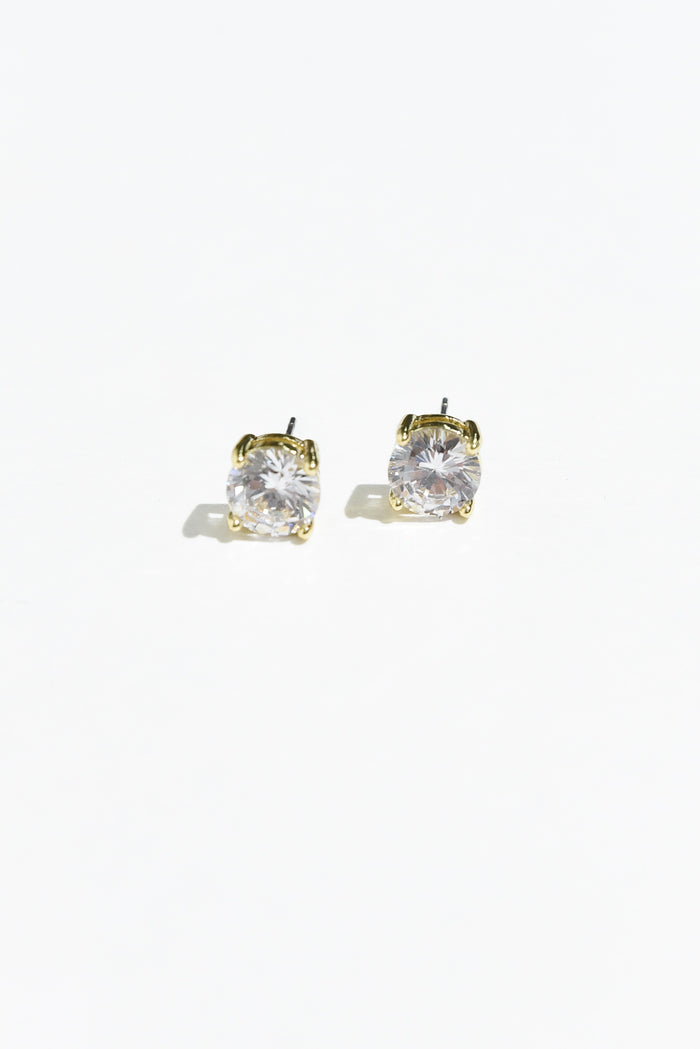 Ballet Gold Diamante Stud Earrings