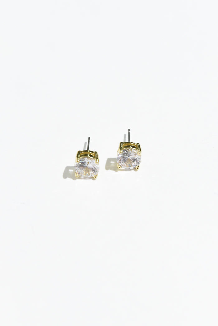 Ballet Gold Diamante Stud Earrings