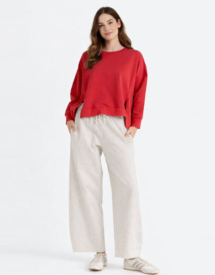 Barrel Leg Sweatpant - Grey Marle