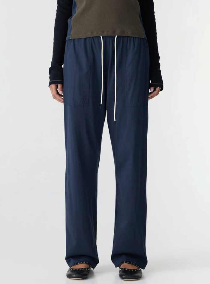 Bassike Classic Jersey Pull On Pant - Blue Ink
