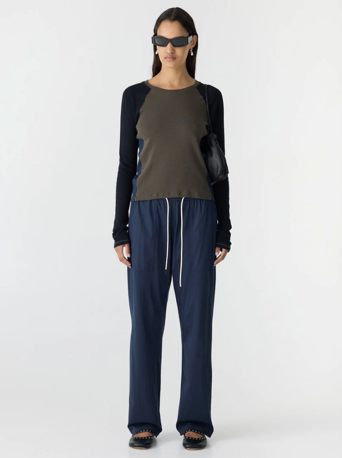 Bassike Classic Jersey Pull On Pant - Blue Ink