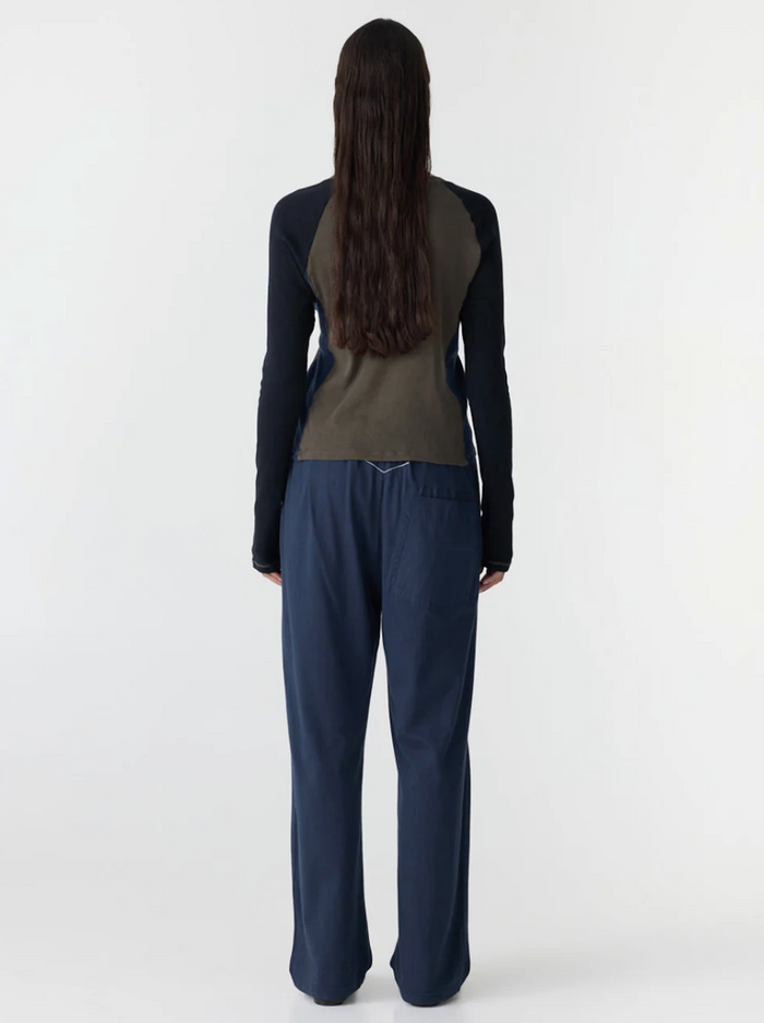Bassike Classic Jersey Pull On Pant - Blue Ink
