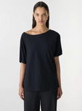 Bassike Midweight Off Shoulder Top - Black