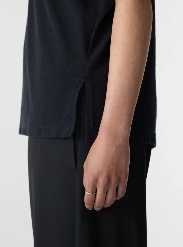 Bassike Midweight Off Shoulder Top - Black