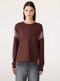 Bassike Moto L/S T-Shirt - Cocoa/Pink