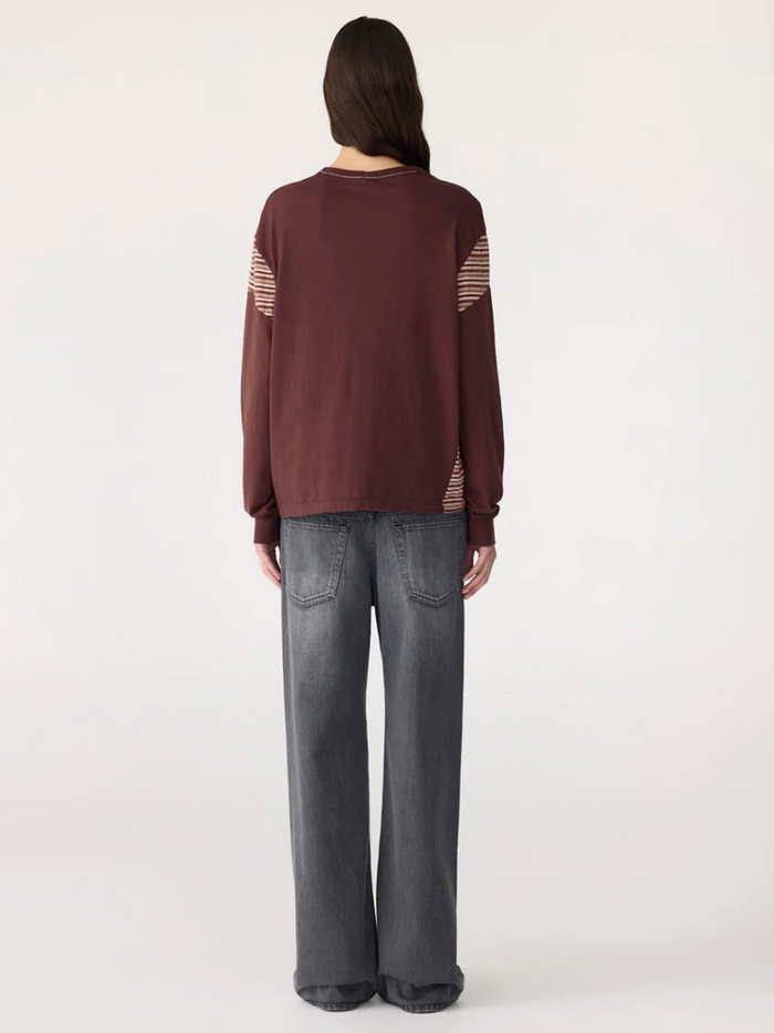 Bassike Moto L/S T-Shirt - Cocoa/Pink
