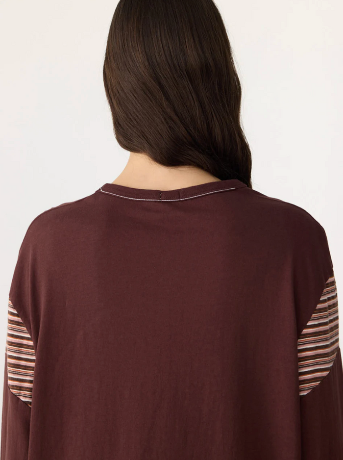 Bassike Moto L/S T-Shirt - Cocoa/Pink